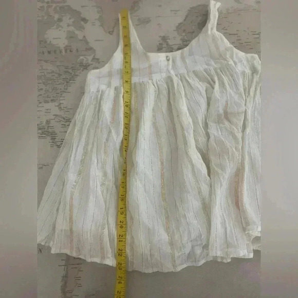 Des Petits Hauts Gold & Cream Babydoll Tank Size Small - Picture 9 of 9